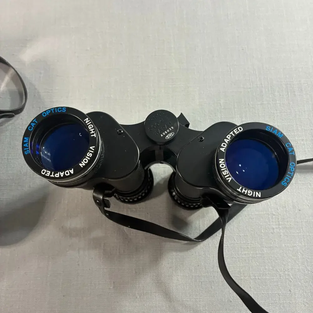 Vintage Focal Siam Cat Optics 8x35 Binoculars Extra Power Japan Kmart w Case